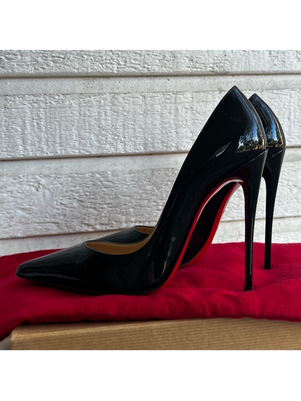 CHRISTIAN LOUBOUTIN Black 120 mm So Kate Pointed Toe Prive Miss Z sz. 37.5 - Picture 9 of 9
